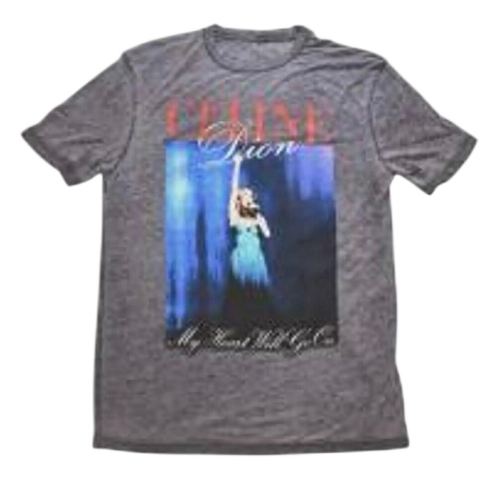 CELINE DION My Heart Will Go On Burnout Tee Size Small / P2P 17” New without Tag